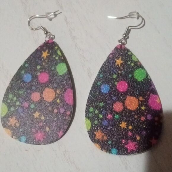 Cute splatter dangle‎ earrings - Picture 2 of 2